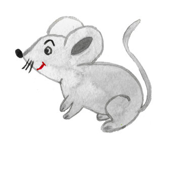 mouse baby gray symbol of the new year