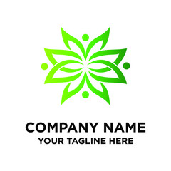 abstract leaf logo. Leaf with human logo templates