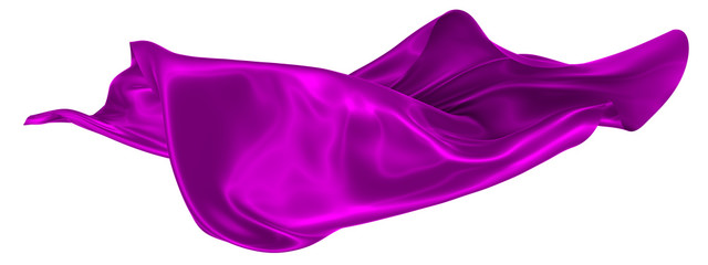 Abstract background of magenta wavy silk or satin. 3d rendering image.