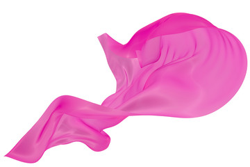 Abstract background of magenta wavy silk or satin. 3d rendering image.