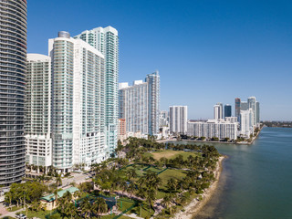 Aerial Miami Edgewater Margaret Pace Park 