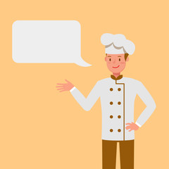 Chef with Chat Bubbles character vector design.