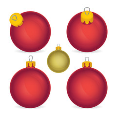 Christmas tree balls. Christmas tree realistic toys vector illustration set. Part of set.