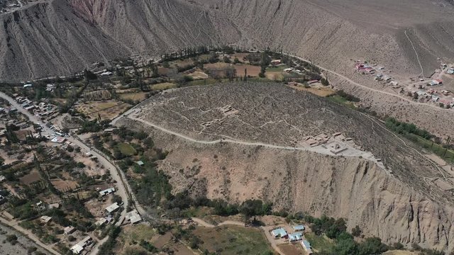 Pucara de Tilcara, Tilcara,Quebrada de Humahuaca, Jujuy, Aerial View, Argentina, South America, America