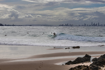 A surfer and surfers paradise