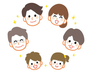 家族の輪　3世代　仲良し