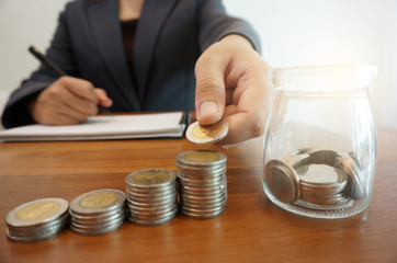 Money in finance accounting. Saving money concept.