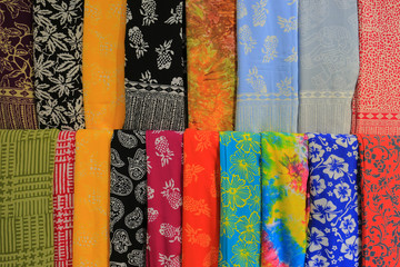 Color shawls close-up for sale