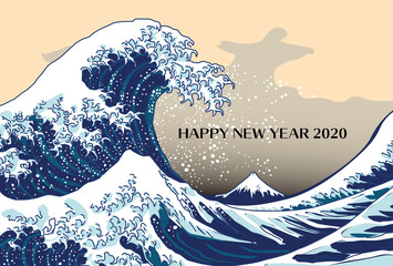 年賀状、年賀状2020、2020、年賀はがき、シンプル、はがきテンプレート