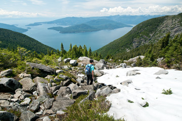 Hiking in the Lions binkert trail in Vancouver