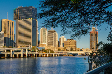 Obraz premium panoramic view of modern city of Brisbane across the river queensland australia
