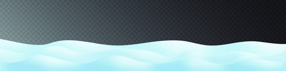 Snowdrifts on transparent background, panoramic image, vector illustration, EPS10