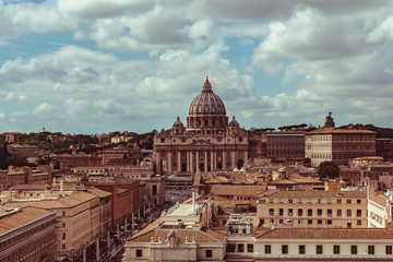 Fototapeta na wymiar View on the Vatican from Saint Angel's Castle in Rome