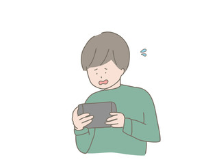 ゲームをする男の子