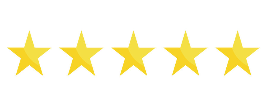 Five stars rating icon Vector illustration 