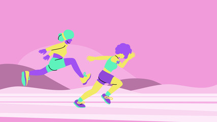 Sport and activity, two women running