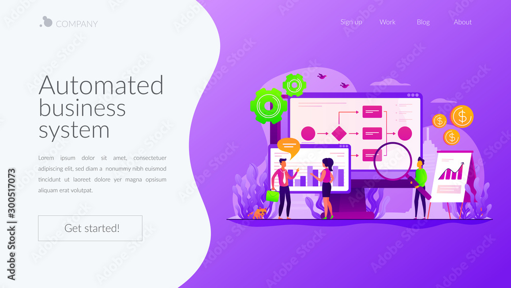 Poster company strategy. work organization. project management. business process automation, business proce
