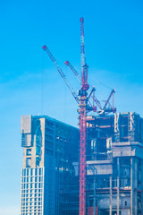 Fototapeta na wymiar Crane construction site