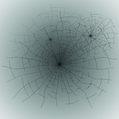 Illustration of a cracked surface in black and white, vector