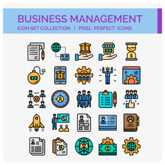 Business  Icons Set. UI Pixel Perfect Well-crafted Vector Thin Line Icons. The illustrations are a vector.