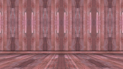 Empty brown red wall and floor room wood background