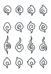 Abstract line art divider symbols.