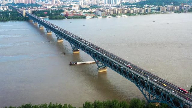 Nanjing City, Jiangsu Province, urban construction landscape,yangtze river bridge