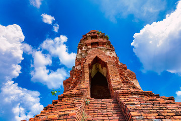 Crumbling structures at the ancient historic city of Ayutthaya