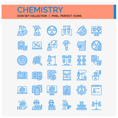 Chemistry  Icons Set. UI Pixel Perfect Well-crafted Vector Thin Line Icons. The illustrations are a vector.
