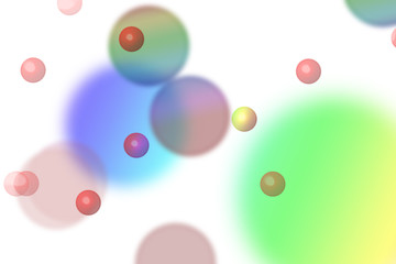 multi coloured bokeh isolated on white background