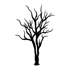 Tree silhouette isolated illustration on white background