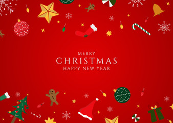 Obraz na płótnie Canvas Christmas day happy new year red background shine light snowflake gift style with space