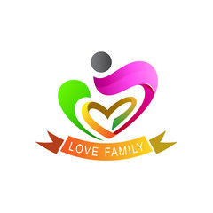 people heart vector logo, human care logo, charity, family icon, medical logo vector