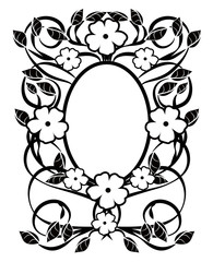 graphic element flourishes flowers frame vintage 3