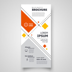 Flyer brochure design template header cover geometric abstract yellow color