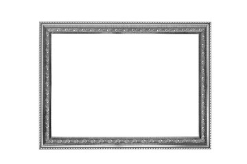 silver picture frame isolated on white background,clipping path