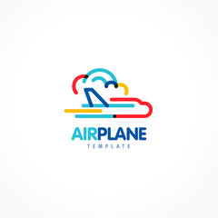 Airplane logo colored lines