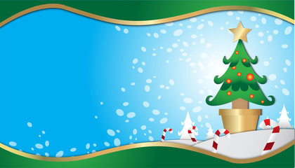 The Christmas  tree and snow for holiday content.