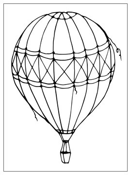 Vector isolated air balloon on white background.