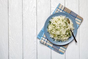 Shivid Polow, Persian Dill Rice,top view