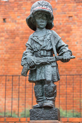 Symbolic monument of the Little Insurrectionist, a child hero fighting in the Warsaw Uprising 1944...