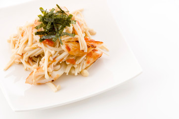 えのきと竹輪の梅肉和え