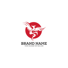 logo design phoenix vector template white background