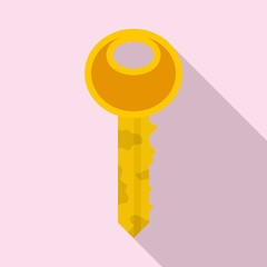 Garbage door key icon. Flat illustration of garbage door key vector icon for web design