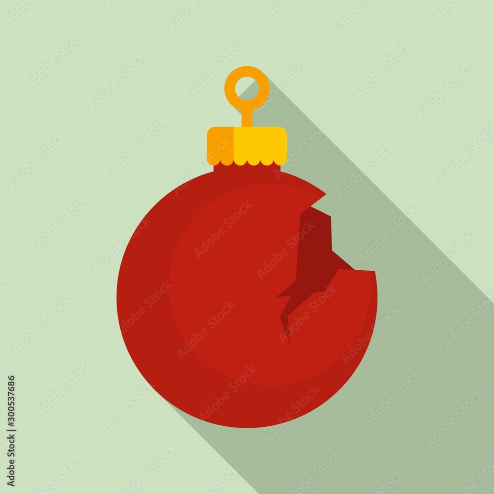 Poster broken fir tree ball icon. flat illustration of broken fir tree ball vector icon for web design