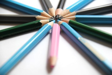 Fototapeta premium color pencils isolated on white background