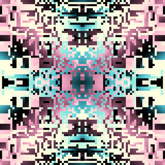 Abstract geometric pattern in low poly style. Pixel art style. Vector image.