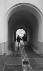 couple at Bergen Norway Downtown