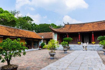 Fototapeta premium Scenery of Thuong shrine in ancient Co Loa citadel, Vietnam. Co Loa was capital of Au Lac (old Vietnam), the country was founded by Thuc Phan about 2nd century BC.