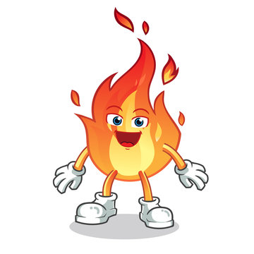 fire excited mascot vector cartoon illustration